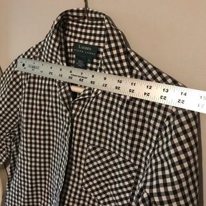 Lauren by Ralph houndstooth black white check plaid blouse size small button up